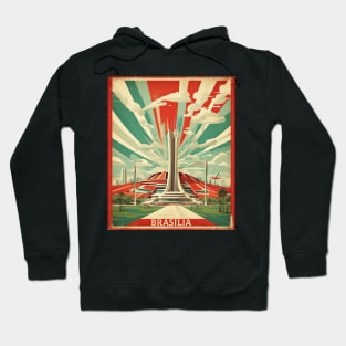 Brasilia Brazil Vintage Tourism Travel Poster Hoodie